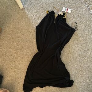 Little black dress with Gold chain Neck